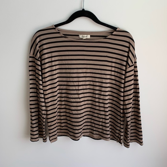 Madewell Tops - MADEWELL | Brown & Black Stripe Top Sz S